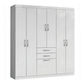 Guarda Roupas Casal 7 Portas 2 Gavetas Lisboa Aramóveis (BRANCO)