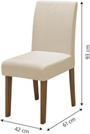 Conjunto de Mesa Sala de Jantar Miami com 4 Cadeiras Trieste Suede 1,20m Cedro/Off White/Areia Dobuê