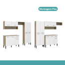 Cozinha Compacta Arizona Glam Carvalho com Branco Carraro