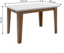 Conjunto de Mesa Sala de Jantar Miami com 4 Cadeiras Trieste Suede 1,20m Cedro/Off White/Areia Dobuê
