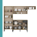 Cozinha Compacta Arizona Glam Carvalho com Branco Carraro