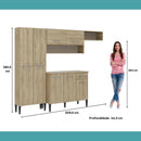 Cozinha Compacta Arizona Glam Carvalho com Branco Carraro