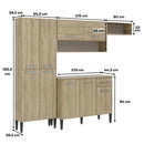 Cozinha Compacta Arizona Glam Carvalho com Branco Carraro