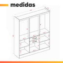 Guarda Roupas Casal 7 Portas 2 Gavetas Lisboa Aramóveis (BRANCO)