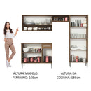 Cozinha Compacta Madesa Emilly Pop Com Armário e Balcão - Rustic/preto