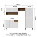 Cozinha Compacta Madesa Emilly Pop Com Armário e Balcão - Rustic/preto