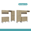 Cozinha Compacta Arizona Glam Carvalho com Branco Carraro