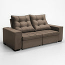 Sofá Conforto Plus Reclinável e Retrátil Aurora Veludo LIMOV (Capuccino, 1,50m)