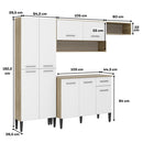 Cozinha Compacta Arizona Glam Carvalho com Branco Carraro