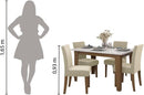 Conjunto de Mesa Sala de Jantar Miami com 4 Cadeiras Trieste Suede 1,20m Cedro/Off White/Areia Dobuê