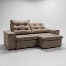 Sofá Conforto Plus Reclinável e Retrátil Aurora Veludo LIMOV (Capuccino, 1,50m)