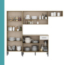 Cozinha Compacta Arizona Glam Carvalho com Branco Carraro