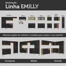 Cozinha Compacta Madesa Emilly Pop Com Armário e Balcão - Rustic/preto