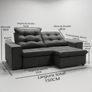 Sofá Conforto Plus Reclinável e Retrátil Aurora Veludo LIMOV (Capuccino, 1,50m)