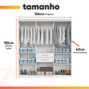 Guarda Roupas Casal 7 Portas 2 Gavetas Lisboa Aramóveis (BRANCO)