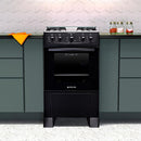 Fogão Atlas 4 bocas preto com forno limpa fácil Coliseum Plus - Forno 50l