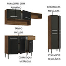 Cozinha Compacta Madesa Emilly Pop Com Armário e Balcão - Rustic/preto