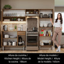 Cozinha Compacta Madesa Emilly Pop Com Armário e Balcão - Rustic/preto