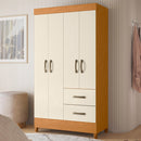Guarda Roupa 4 portas e 2 gavetas Mobi Cinamomo/Off White Moveis Albatroz