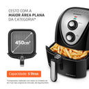 MONDIAL Fritadeira Sem Óleo Grand Family Inox - 5L, 127V, Preto, 1900W - AFN-50-BI